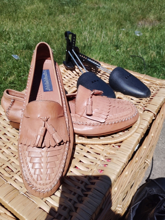 Giorgio Brutini Other - Giorgio Brutini Tan Leather Tassel Woven Loafers